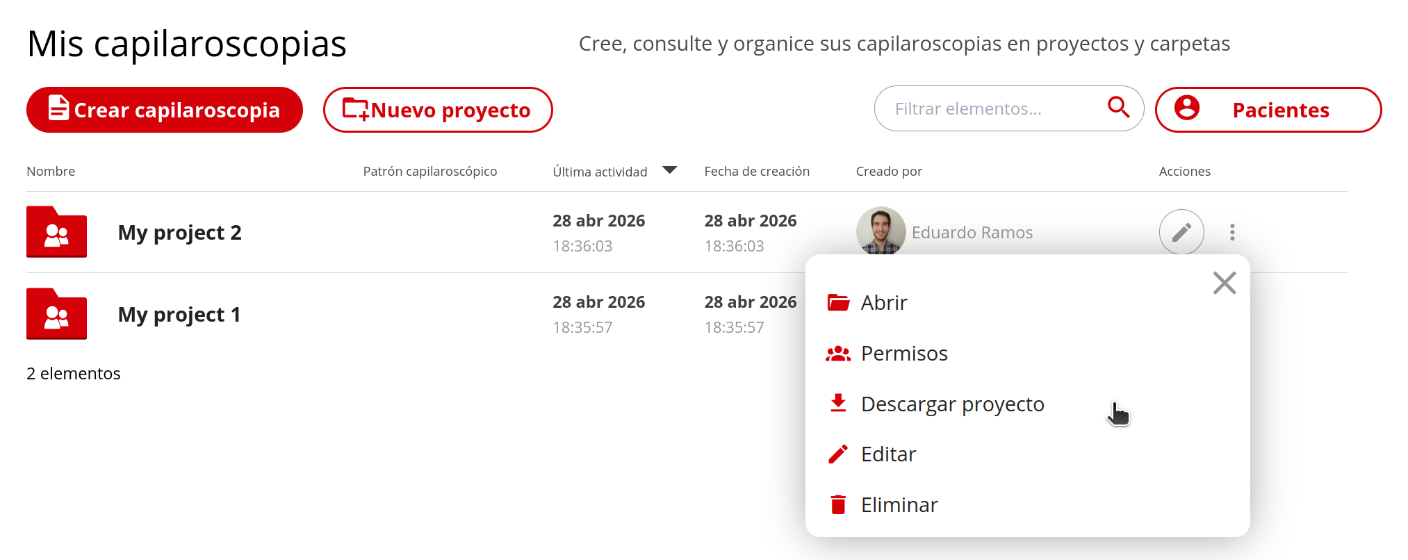 Exporte un proyecto, una carpeta o una serie de paciente completa como archivo ZIP, para que su equipo conserve un archivo offline completo sin descargar cada elemento por separado.